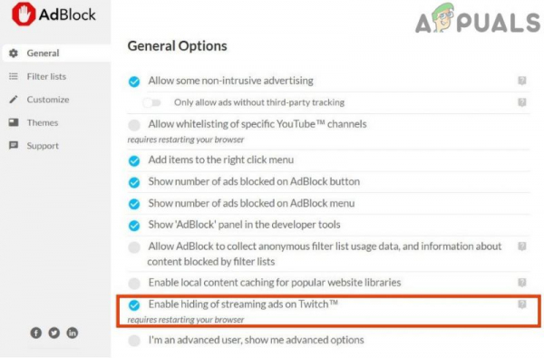 Как заставить Adblock работать на Twitch?