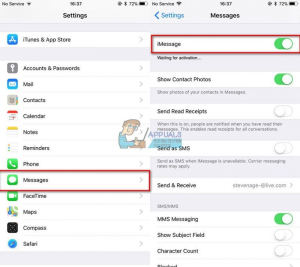 Как исправить ожидание активации iMessage или Facetime