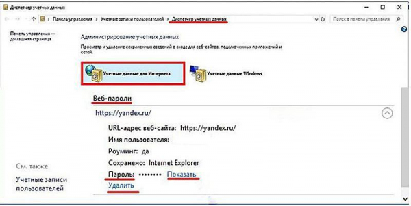 Где хранятся пароли в браузере Internet Explorer